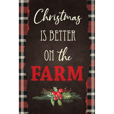 Christmas Is Black Modern Wood Framed Art Print by ND Art