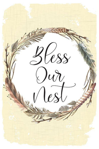 Bless Our Nest Black Ornate Wood Framed Art Print with Double Matting by ND Art