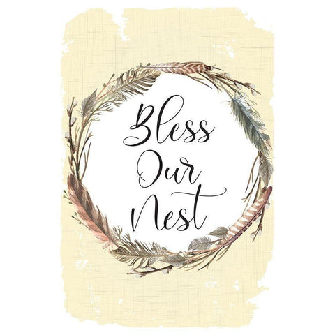 Bless Our Nest Black Modern Wood Framed Art Print with Double Matting by ND Art