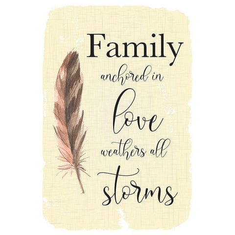 Family Anchored White Modern Wood Framed Art Print by ND Art