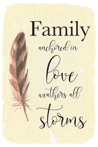 Family Anchored White Modern Wood Framed Art Print with Double Matting by ND Art
