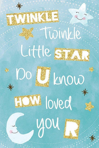 Twinkle Twinkle White Modern Wood Framed Art Print with Double Matting by ND Art