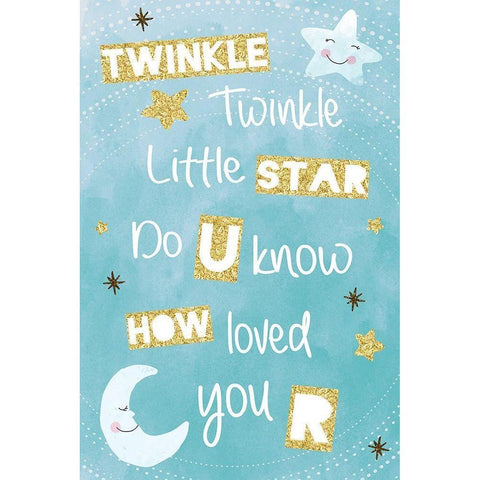 Twinkle Twinkle Gold Ornate Wood Framed Art Print with Double Matting by ND Art