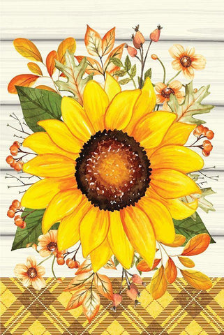 Sunflower White Modern Wood Framed Art Print with Double Matting by ND Art