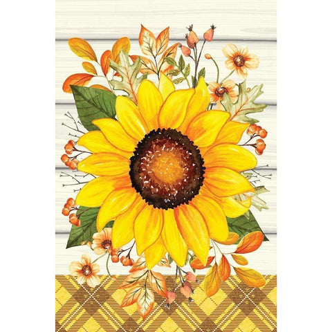 Sunflower Black Modern Wood Framed Art Print by ND Art