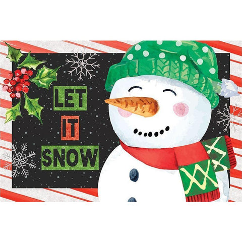 Let It Snow Gold Ornate Wood Framed Art Print with Double Matting by ND Art