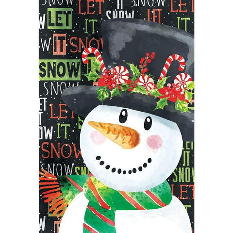 Snowman White Modern Wood Framed Art Print by ND Art