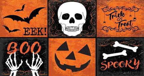 Halloween Mat White Modern Wood Framed Art Print with Double Matting by ND Art