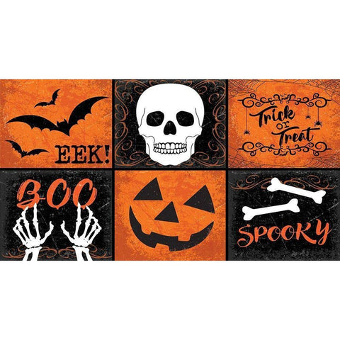 Halloween Mat White Modern Wood Framed Art Print by ND Art