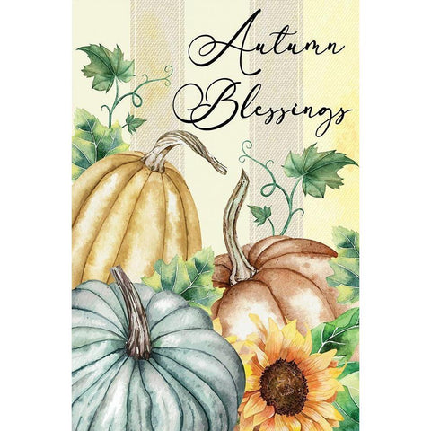 Autumn Blessings Black Modern Wood Framed Art Print with Double Matting by ND Art