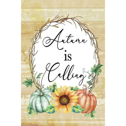 Autumn is Calling Black Modern Wood Framed Art Print by ND Art