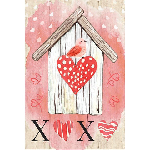 XO Birdhouse Black Modern Wood Framed Art Print by ND Art