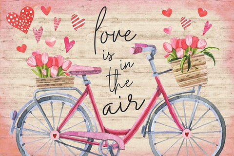 Love is in the Air White Modern Wood Framed Art Print with Double Matting by ND Art