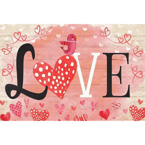 Love Black Modern Wood Framed Art Print with Double Matting by ND Art
