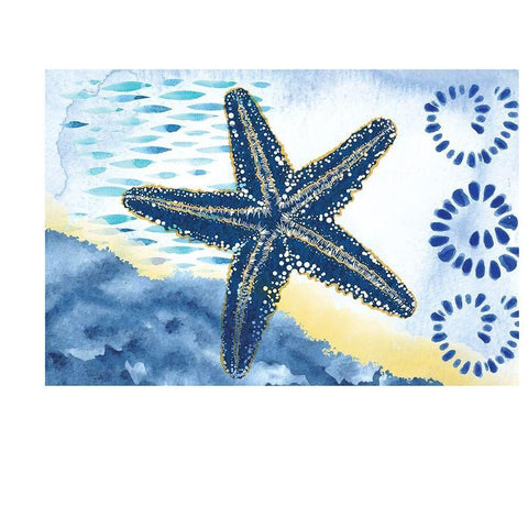 Starfish White Modern Wood Framed Art Print by ND Art