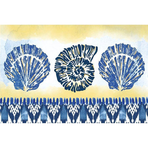 Shells White Modern Wood Framed Art Print by ND Art