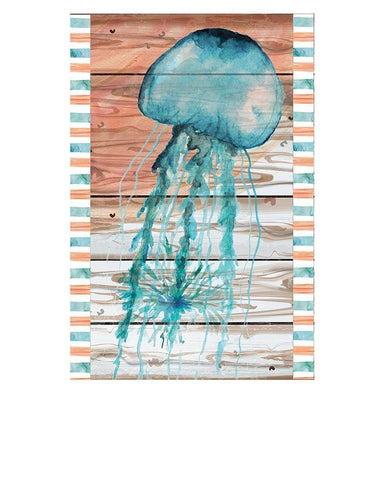 Jellyfish Black Ornate Wood Framed Art Print with Double Matting by ND Art