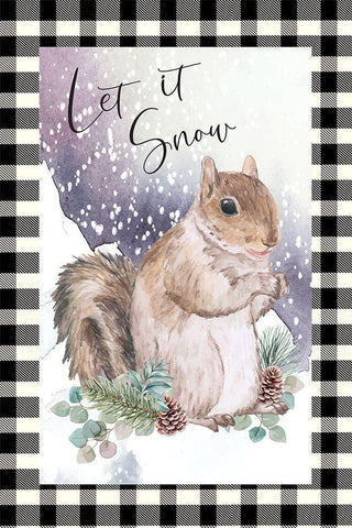 Let it Snow  Black Ornate Wood Framed Art Print with Double Matting by ND Art