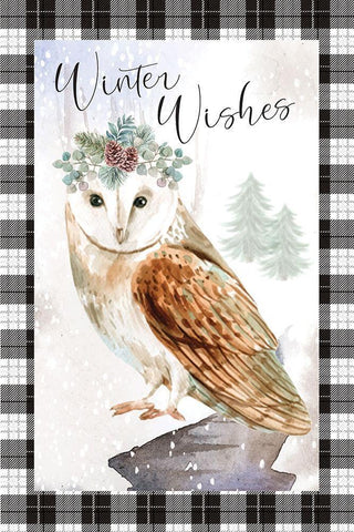 Winter Wishes White Modern Wood Framed Art Print with Double Matting by ND Art