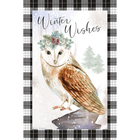 Winter Wishes Gold Ornate Wood Framed Art Print with Double Matting by ND Art