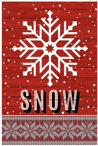 Snow Flake White Modern Wood Framed Art Print with Double Matting by ND Art