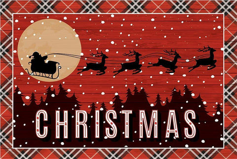 Christmas White Modern Wood Framed Art Print with Double Matting by ND Art