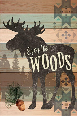 Enjoy the Woods Black Ornate Wood Framed Art Print with Double Matting by ND Art