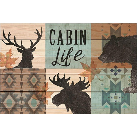 Cabin Life Black Modern Wood Framed Art Print with Double Matting by ND Art