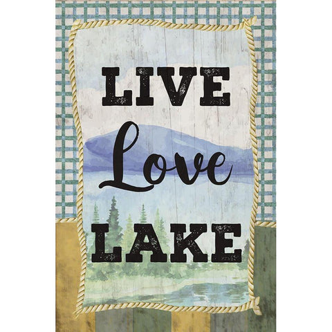 Love, Love, Lake White Modern Wood Framed Art Print by ND Art