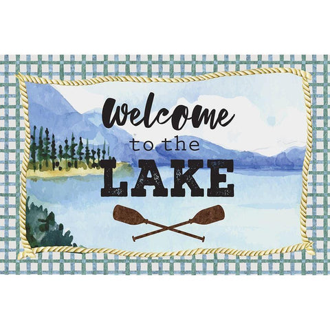 Welcome to the Lake Black Modern Wood Framed Art Print by ND Art
