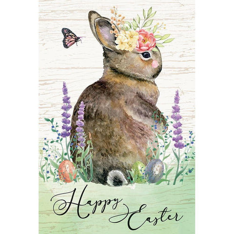 Happy Easter Black Modern Wood Framed Art Print with Double Matting by ND Art