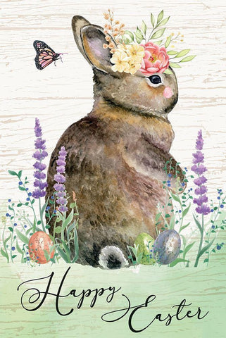 Happy Easter White Modern Wood Framed Art Print with Double Matting by ND Art