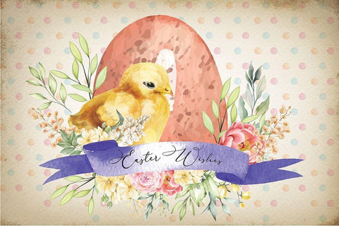 Easter Wishes Black Ornate Wood Framed Art Print with Double Matting by ND Art