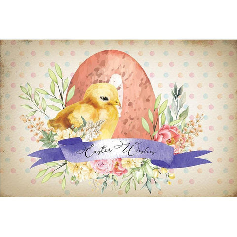 Easter Wishes Black Modern Wood Framed Art Print by ND Art