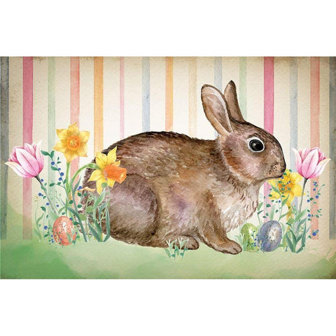 Bunny Gold Ornate Wood Framed Art Print with Double Matting by ND Art