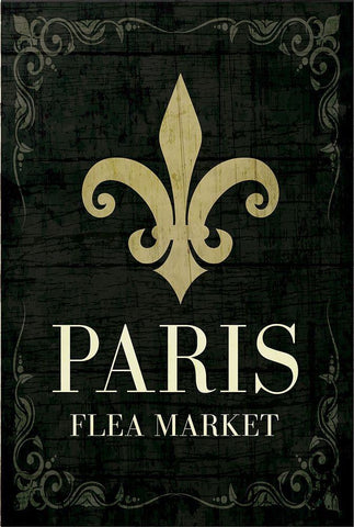 Paris Flea Market White Modern Wood Framed Art Print with Double Matting by ND Art