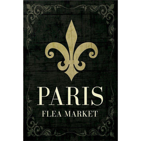 Paris Flea Market White Modern Wood Framed Art Print by ND Art