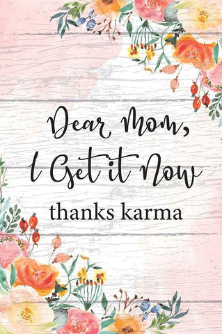 Dear Mom White Modern Wood Framed Art Print with Double Matting by ND Art