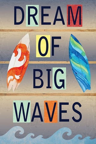 Dream of Big Waves Black Ornate Wood Framed Art Print with Double Matting by ND Art