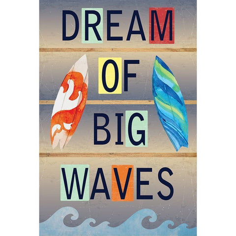 Dream of Big Waves Black Modern Wood Framed Art Print by ND Art