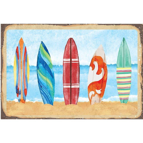 Surf Boards Black Modern Wood Framed Art Print by ND Art