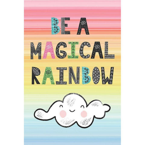 Be a Magical Rainbow White Modern Wood Framed Art Print by ND Art