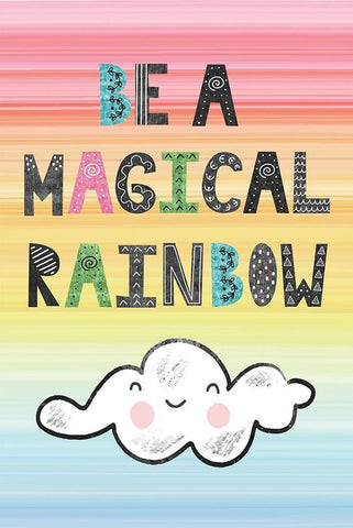 Be a Magical Rainbow Black Ornate Wood Framed Art Print with Double Matting by ND Art