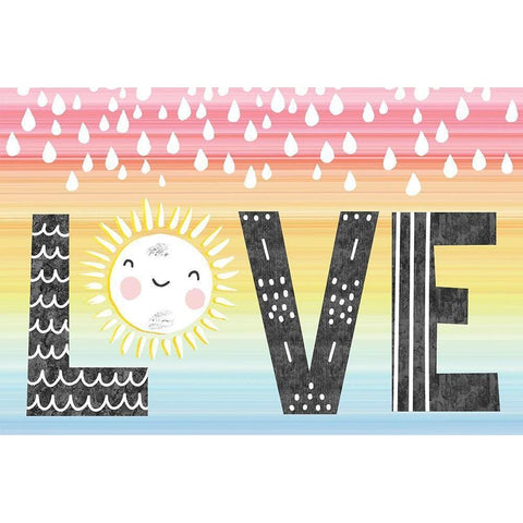 Love Black Modern Wood Framed Art Print with Double Matting by ND Art