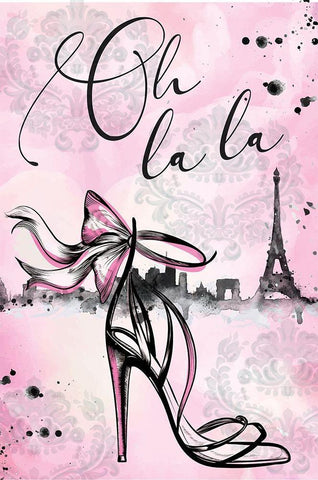 Oh La La White Modern Wood Framed Art Print with Double Matting by ND Art