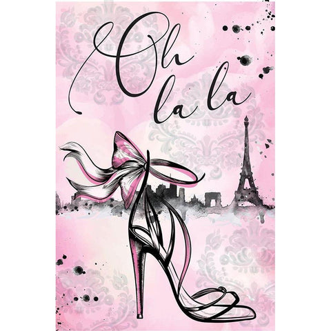 Oh La La White Modern Wood Framed Art Print by ND Art