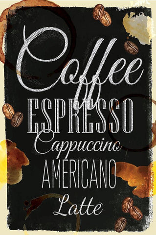 Kitchen Coffee White Modern Wood Framed Art Print with Double Matting by ND Art