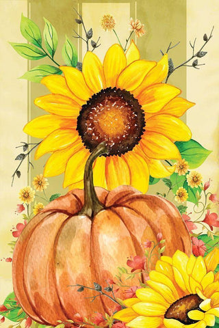 Pumpkin Black Ornate Wood Framed Art Print with Double Matting by ND Art