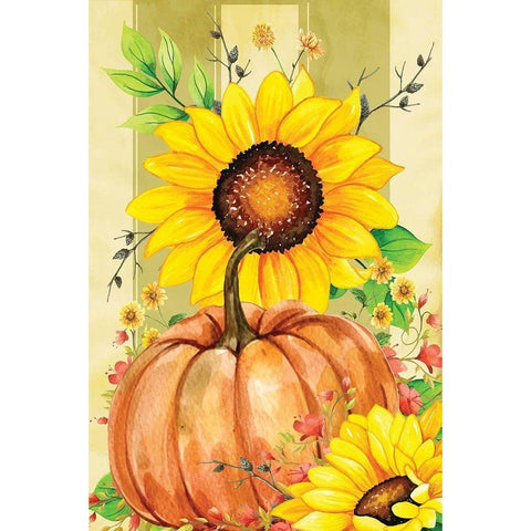 Pumpkin Gold Ornate Wood Framed Art Print with Double Matting by ND Art
