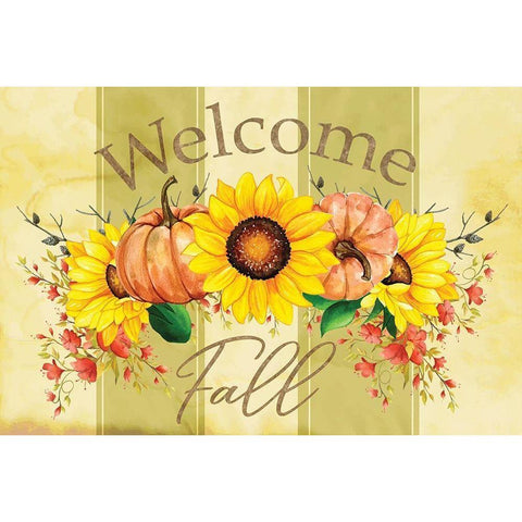 Welcome Fall Black Modern Wood Framed Art Print by ND Art